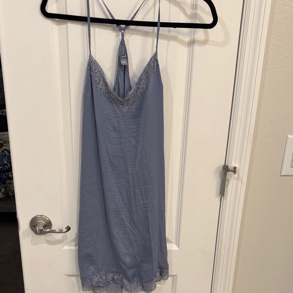Aerie Soft Blue Lace Chemise - Picture 1 of 6